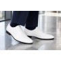 Pantofi Oxford bărbați albi din piele naturală cu talpă neagră GKR71A